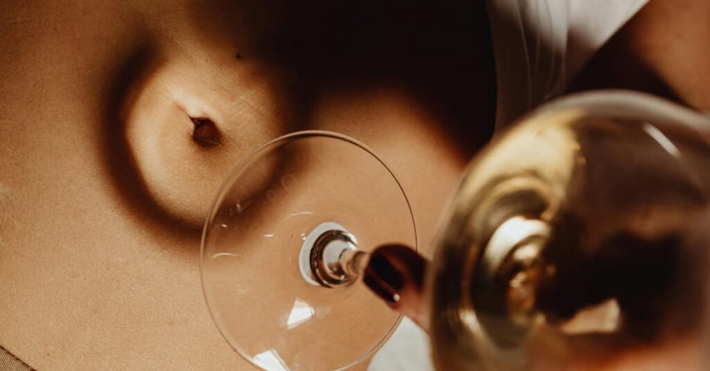 Oil in the belly button Oil in the belly button