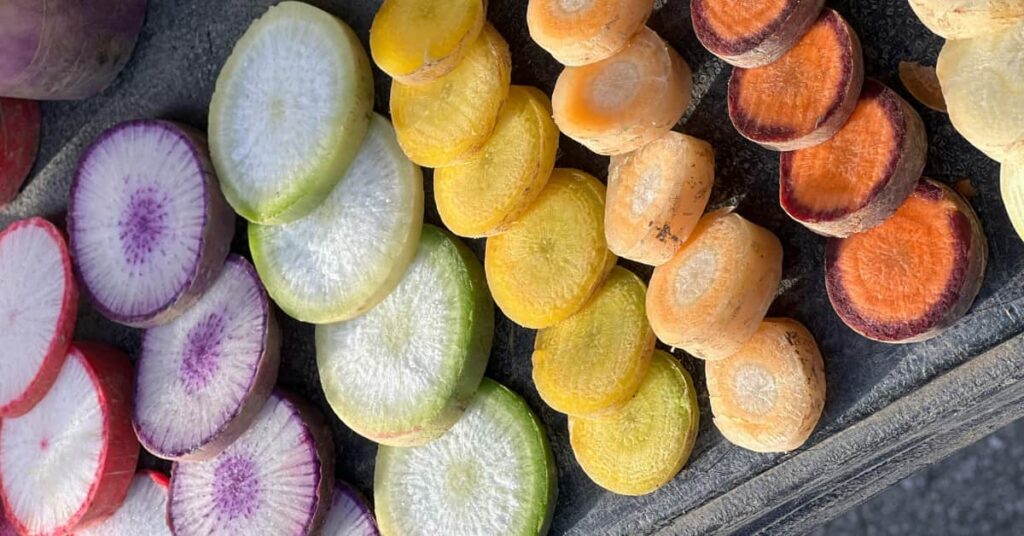 Taste the carrot rainbow. Taste the carrot rainbow.