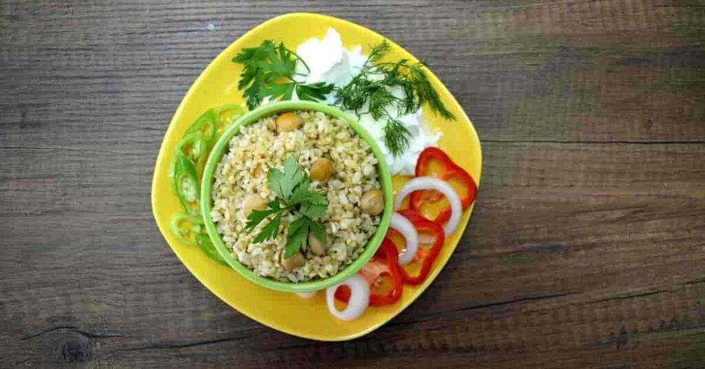 Mediterranean Variation Toppings of bulgur wheat Mediterranean Variation Toppings of bulgur wheat