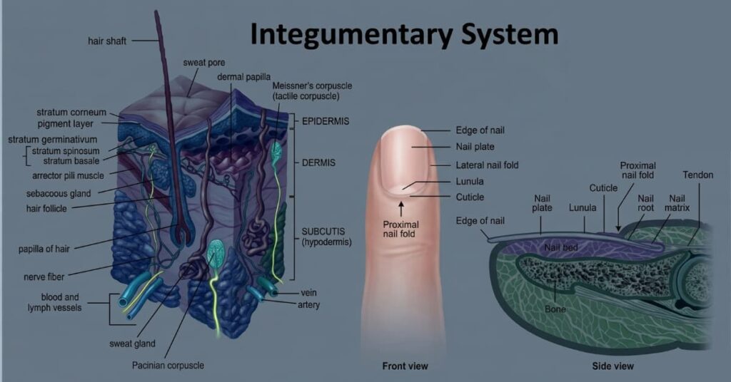 Parts of the Integumentary System